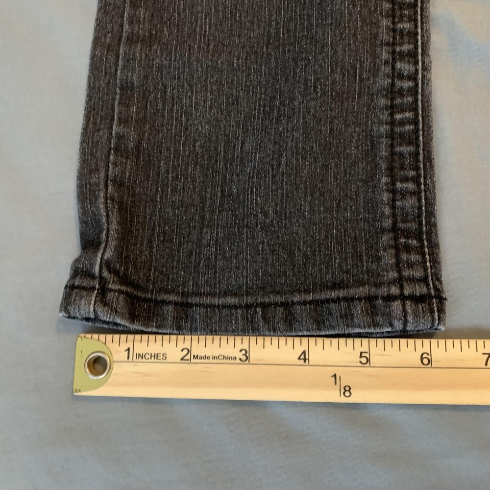 Bubblegum Low Rise Slim Straight Jeans Woman 7/8 Gray Stretch Denim Flap Pockets - Picture 7 of 10